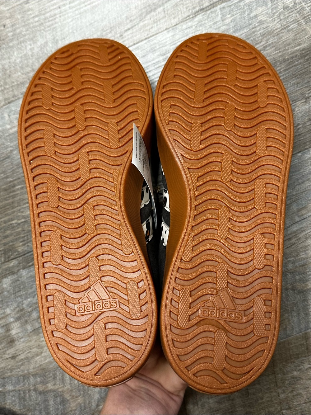 adidas VL Court 3.0 Brown Suede Sneakers with Leopard-Pattern Stripes - Picture 4 of 5
